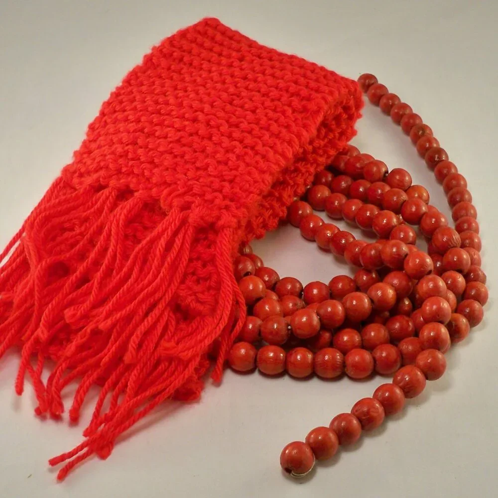5 Red Beaded Garlands *105